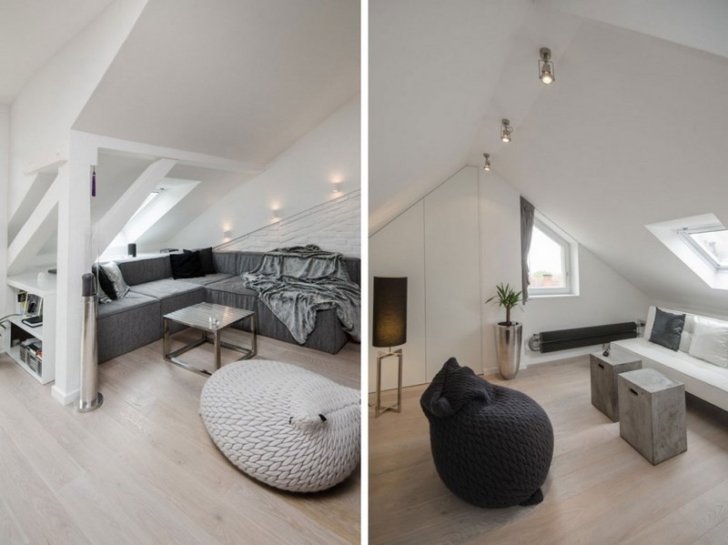 loft con muebles de color gris decoración de salones loft gris ideas