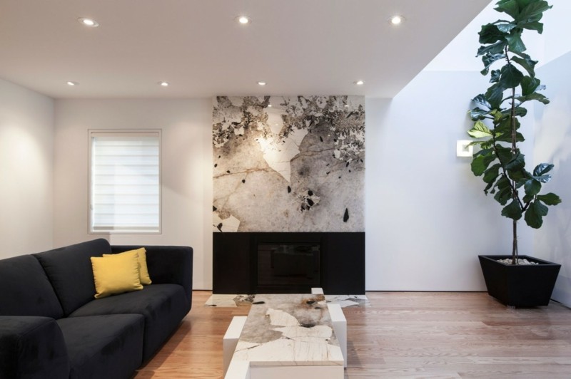 toques de mármol lujoso en en salón moderno decoracion interiores mesa pared marmol ideas