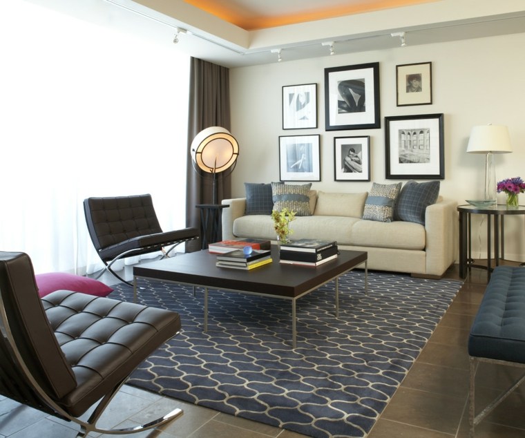 decoracion salones modernos sillones negros ideas
