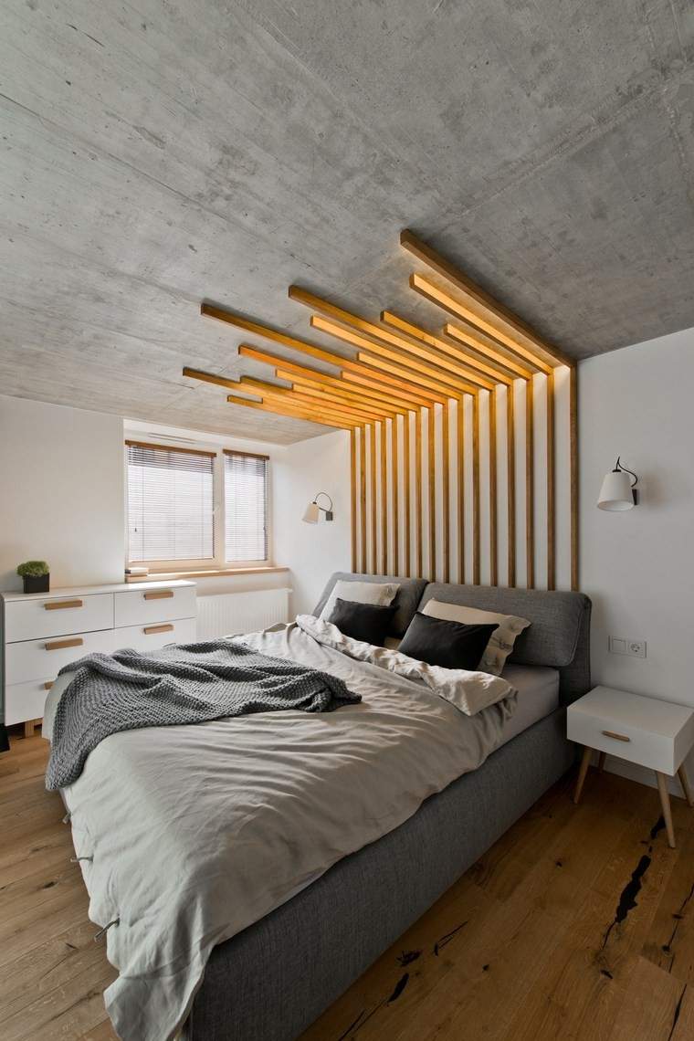 diseño de interiores loft estilo escandinavo dormitorio cama ideas