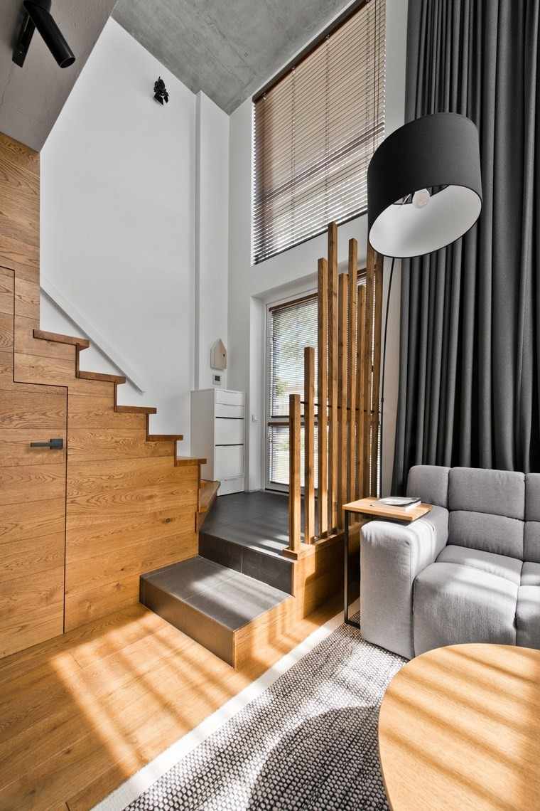 diseno de interiores estilo escandinavo salon escaleras ideas