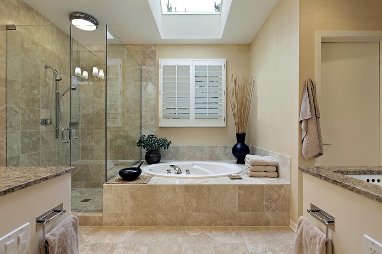 diseño baño lampara techo ducha