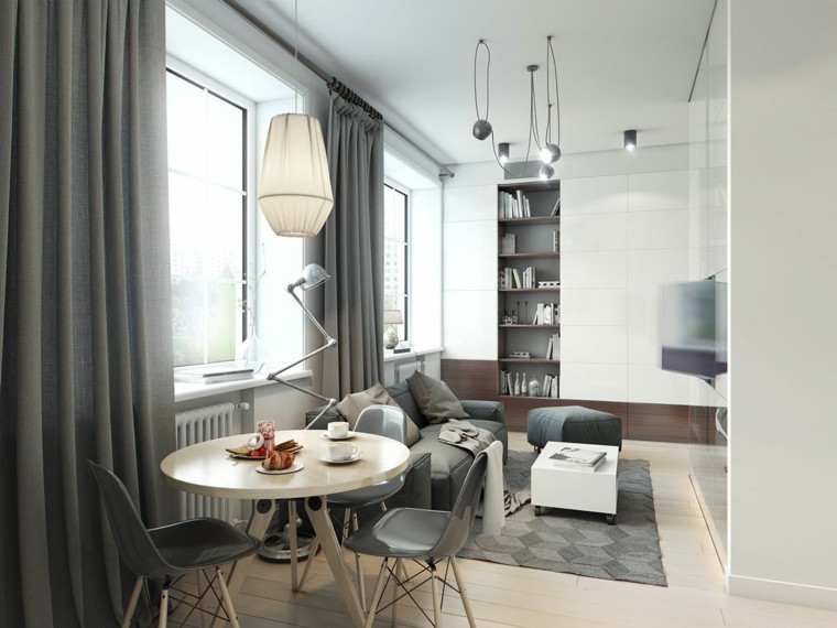 habitacion deseño estilo diferente grises sillas