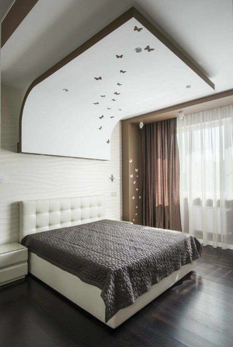 habitacion diseño lamparas cortinas mariposas