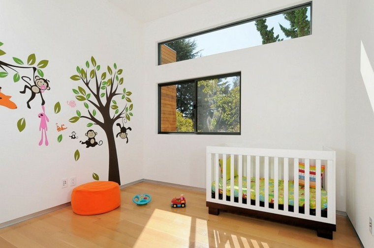 habitaciones de bebe ideas niña bosque diseño