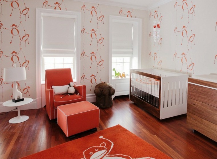 habitaciones de bebe ideas naranja