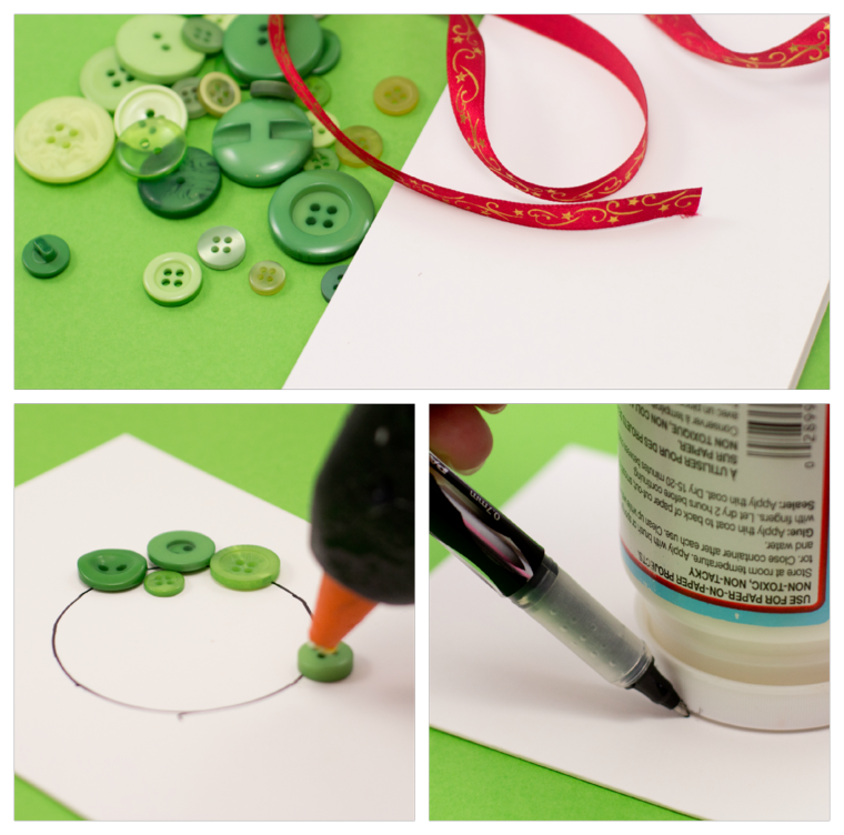 hacer tarjetas con botones de colores