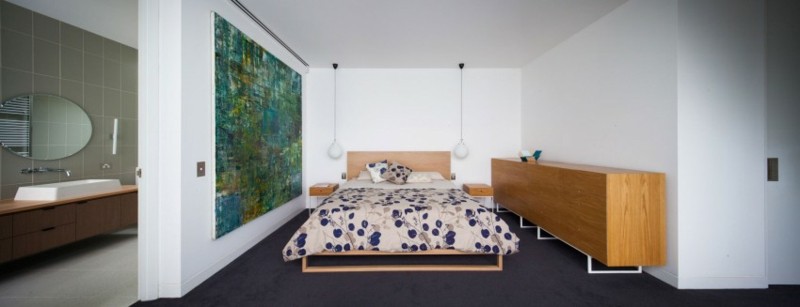ideas decoración dormitorio cuadro grande verde ideas