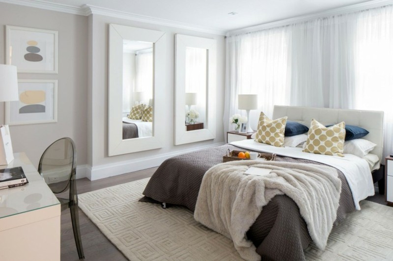 ideas decoración dormitorio dos epejos moderno