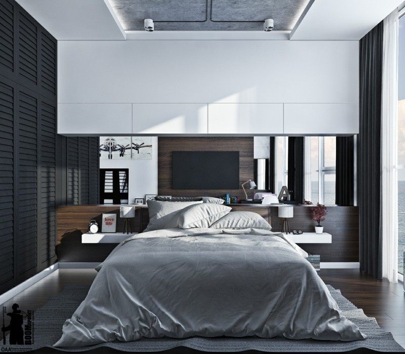 ideas decoracion dormitorio pared madera moderno