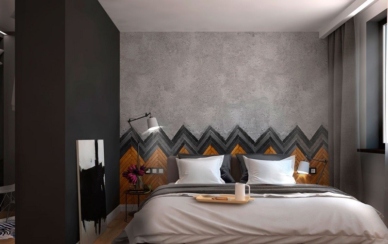 ideas decoracion dormitorio estrecho cama grande moderno