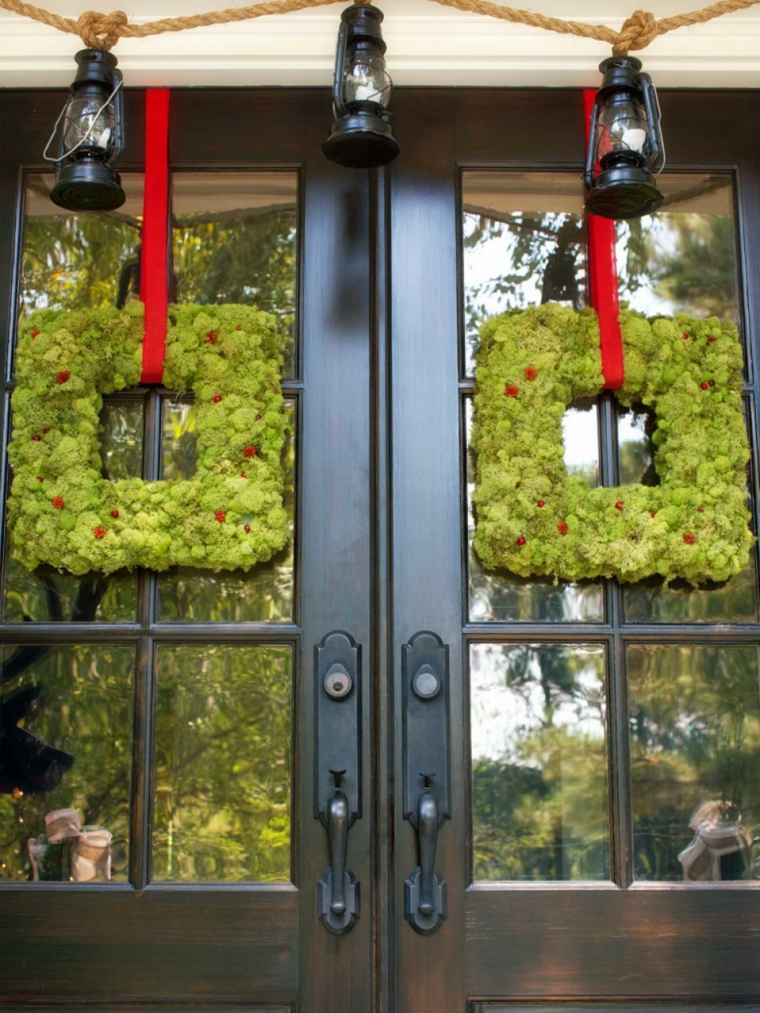 imagenes navideñas decoracion puertas cristales