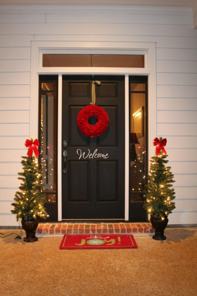 luces de navidad ideas jardines entrada corona