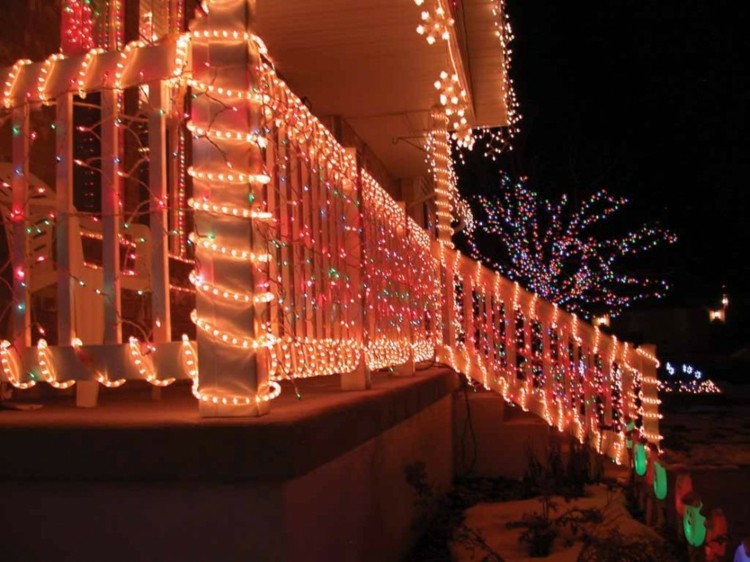 luces de navidad ideas jardines porche terraza