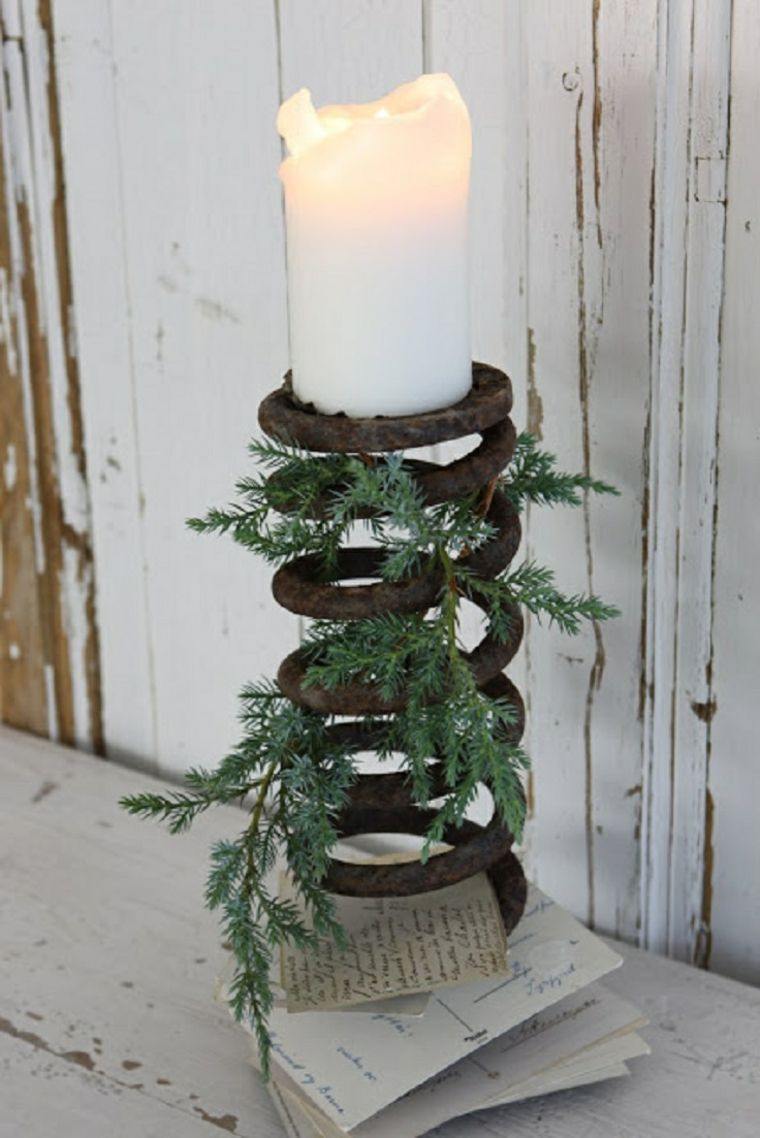manualidades navidad decoracion candelabro ramas abeto ideas