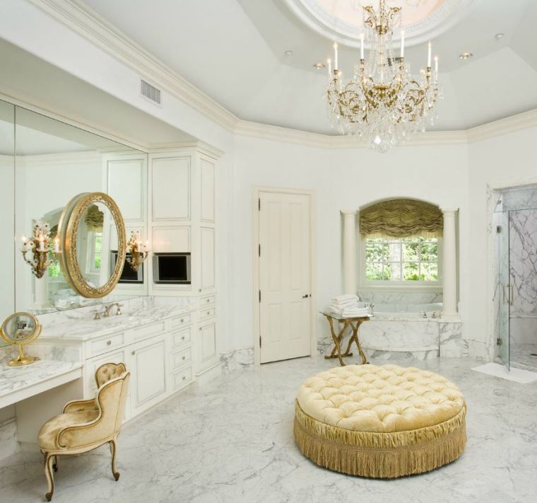 marmol sala baño dorados moderno