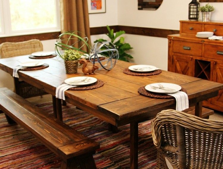 mesa comedor bancos madera