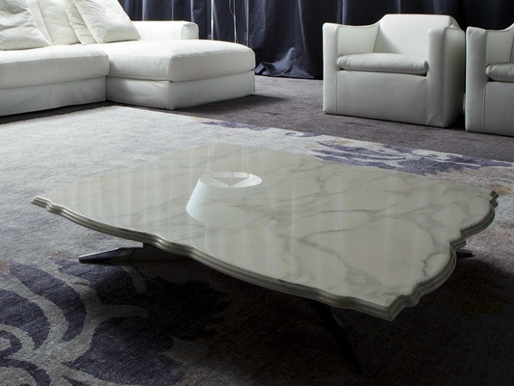 mesa salon diseño superficie marmol