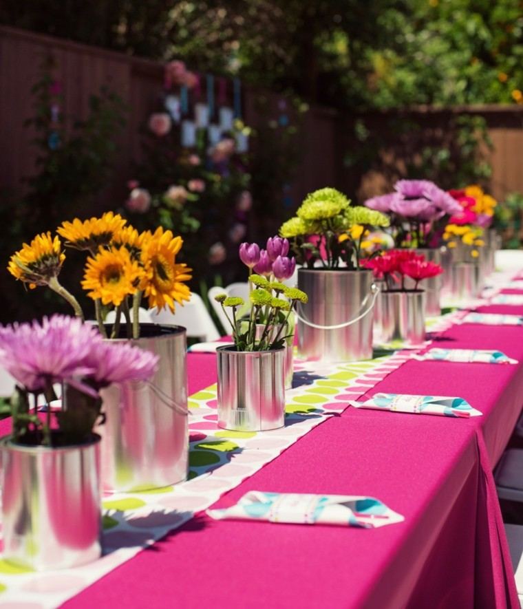 deco mesa colores comida jardin