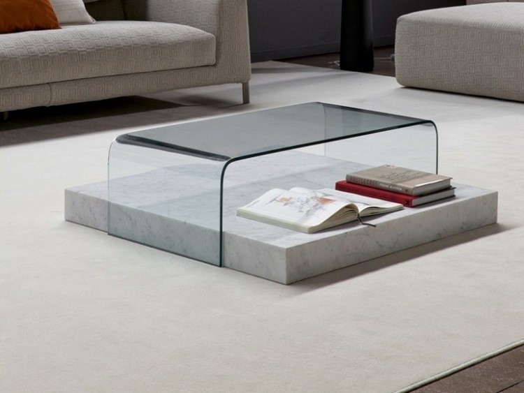 mesilla salón vidrio mármol