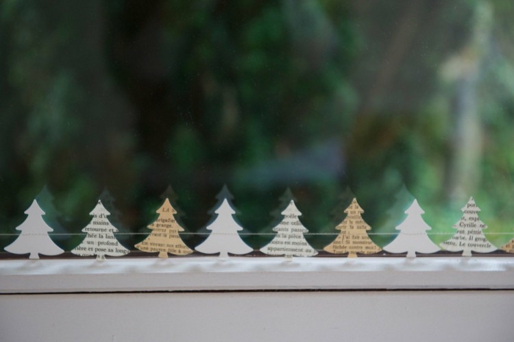 pinos recortados en papel minimalista arboles estilo decorativo pinos