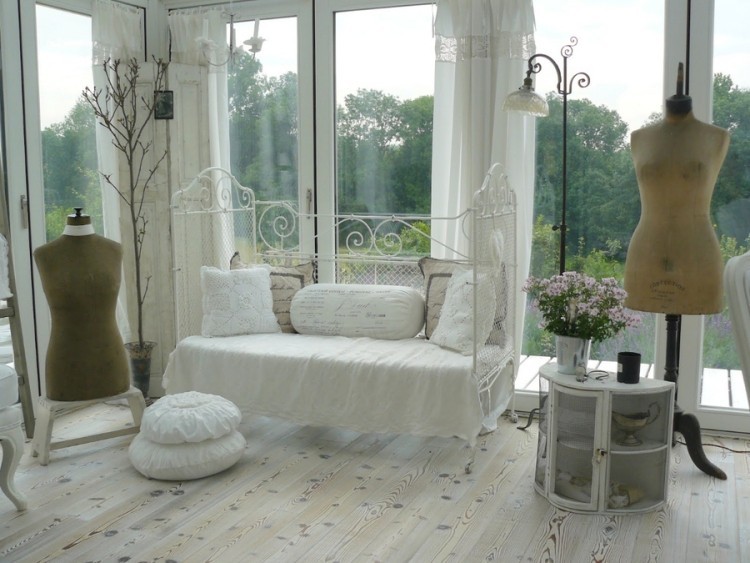 muebles salon estilo shabbi chic vintage sofa acero blanco ideas