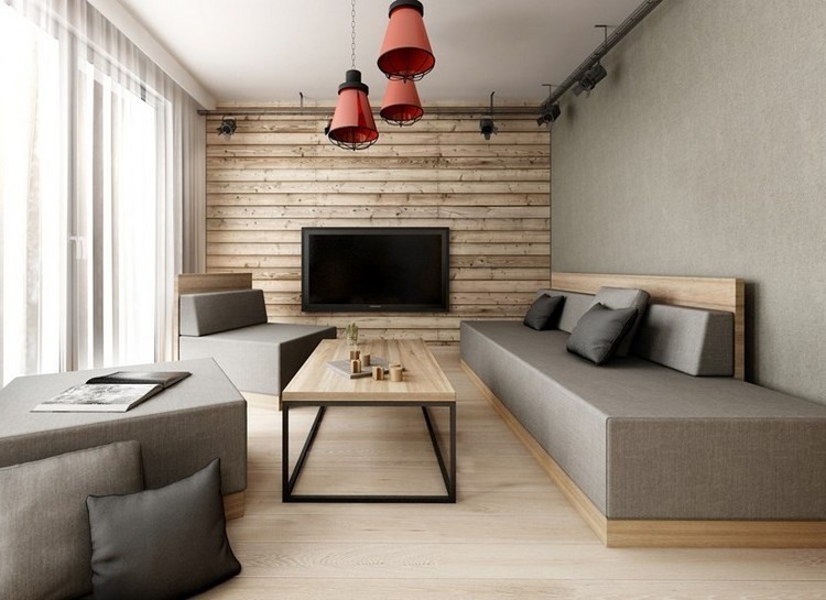 paredes diseño mueble decorado grises sofa