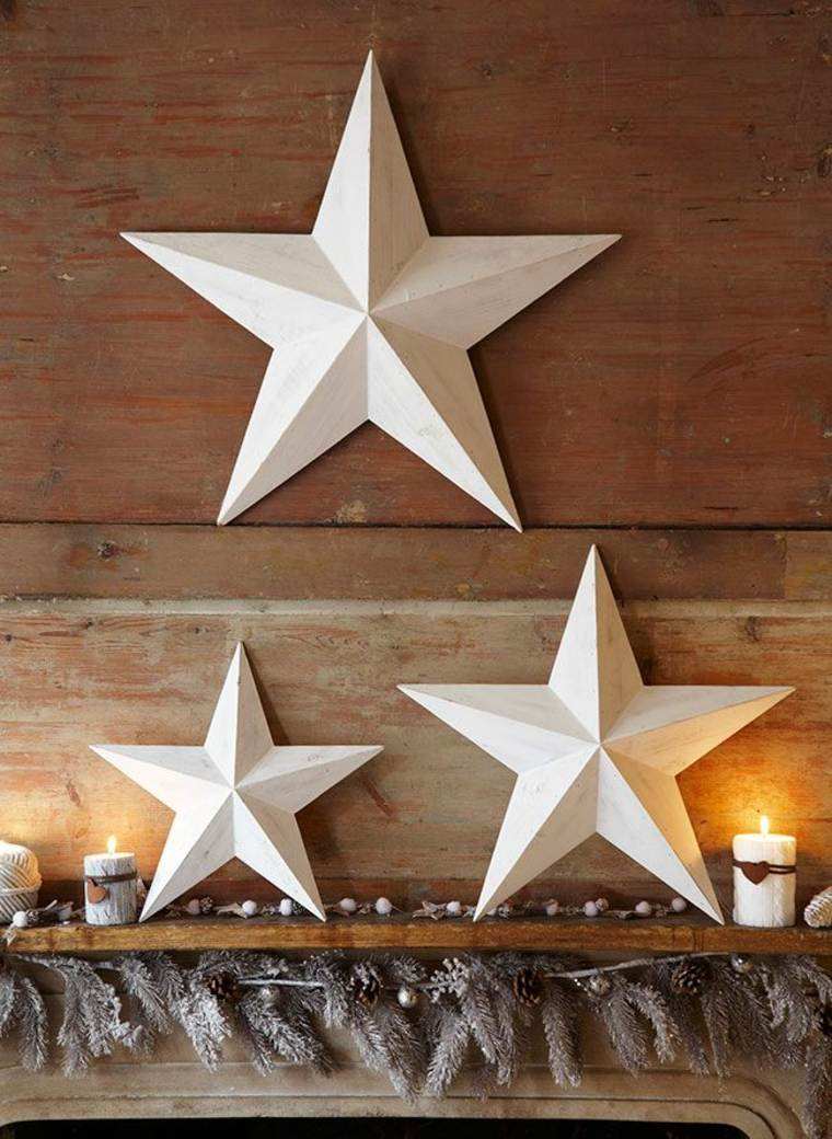 productos adornos navidenos madera estrellas pared ideas