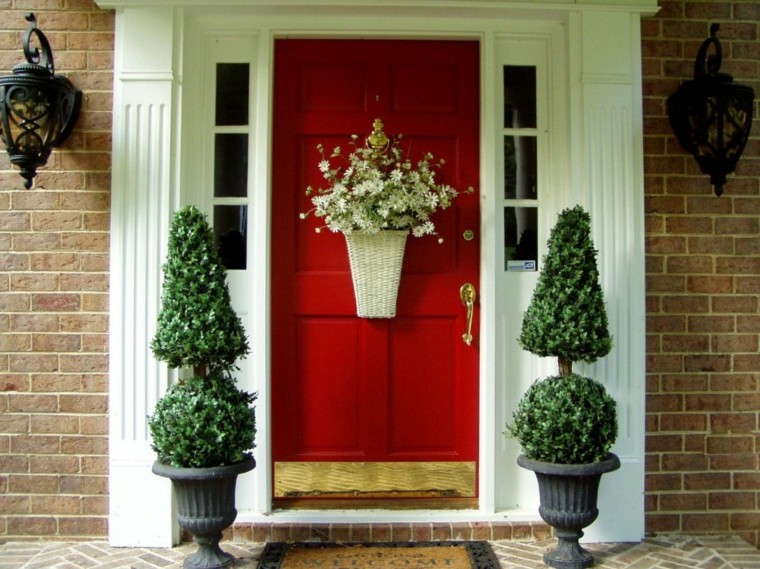 puertas decorado cesta flores ideas faroles