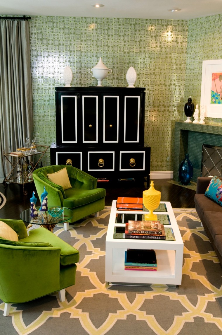 estupenda decoración vintage para sala de estar sala estar deco color verde