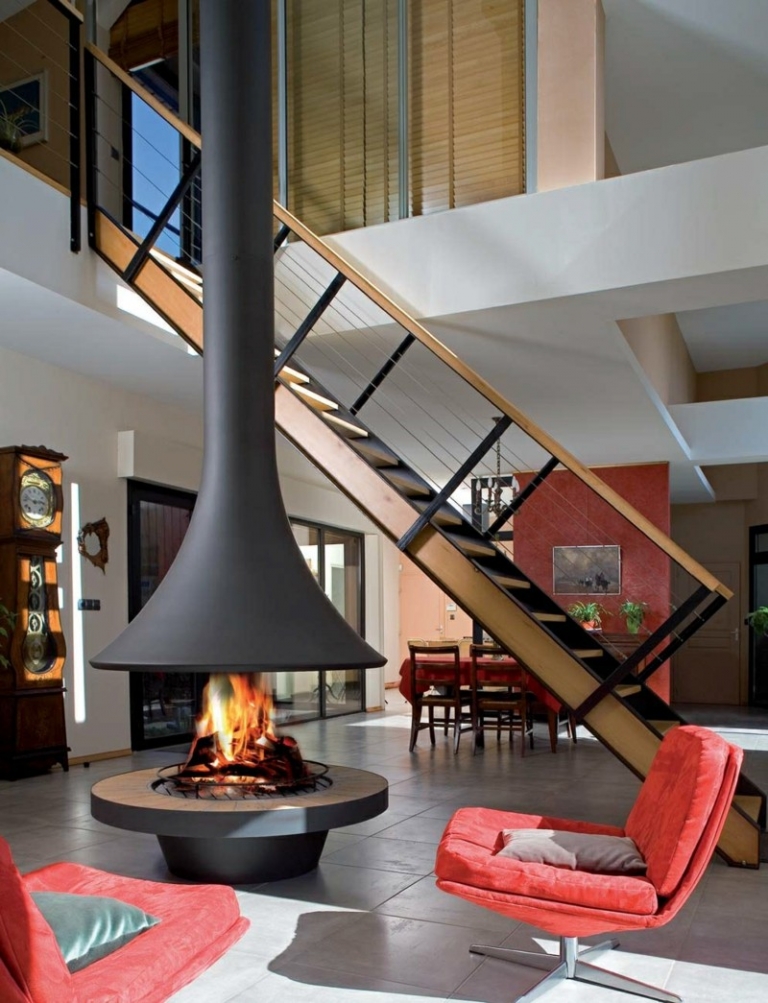 Salones con chimenea: 65 ideas ardientes