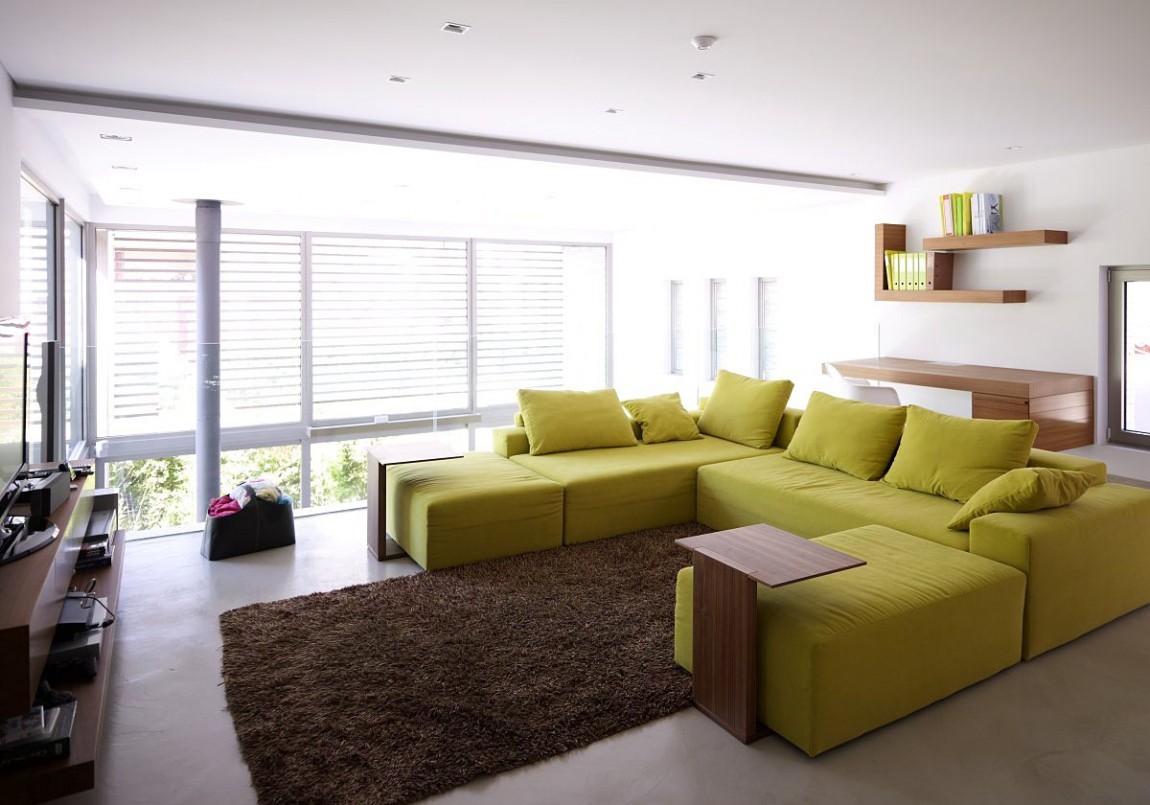 salones decoracion diseno sofa amarilla grande ideas