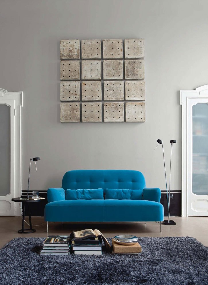 salones decoracion diseno sofa azul ideas