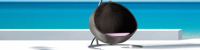 sillón colgante forma esfera