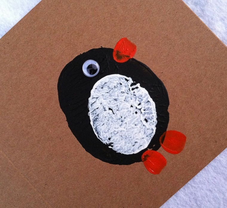 tarjeta casera diseño pinguino casero