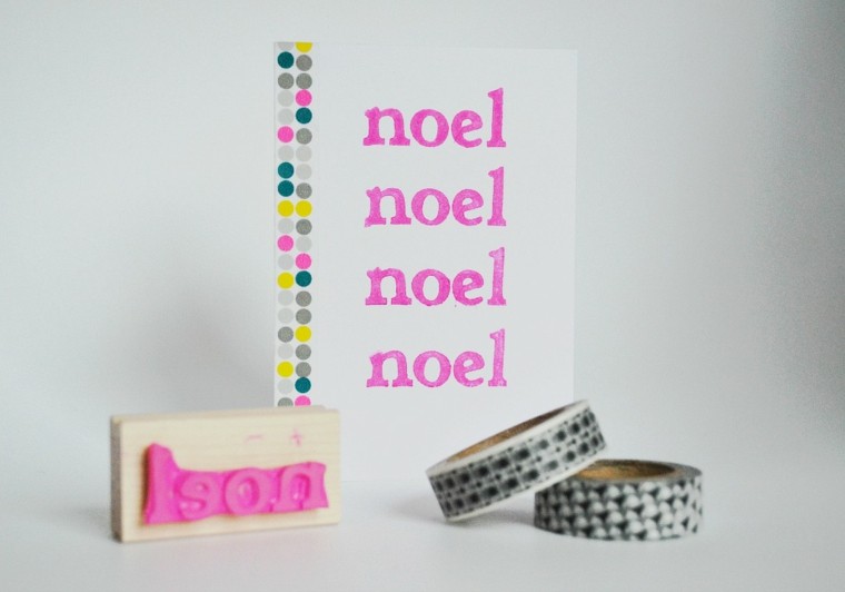 tarjeta noel pintura color rosa