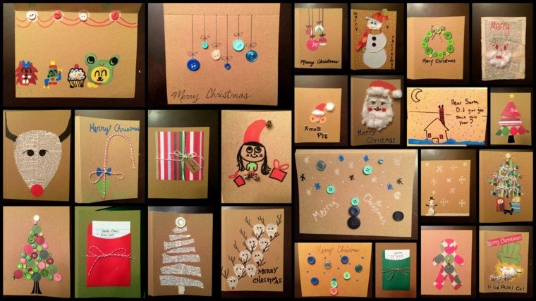 tarjetas navideñas diseño casero adornos