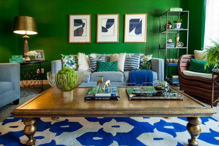 Judith Balis paredes salon color verde ideas