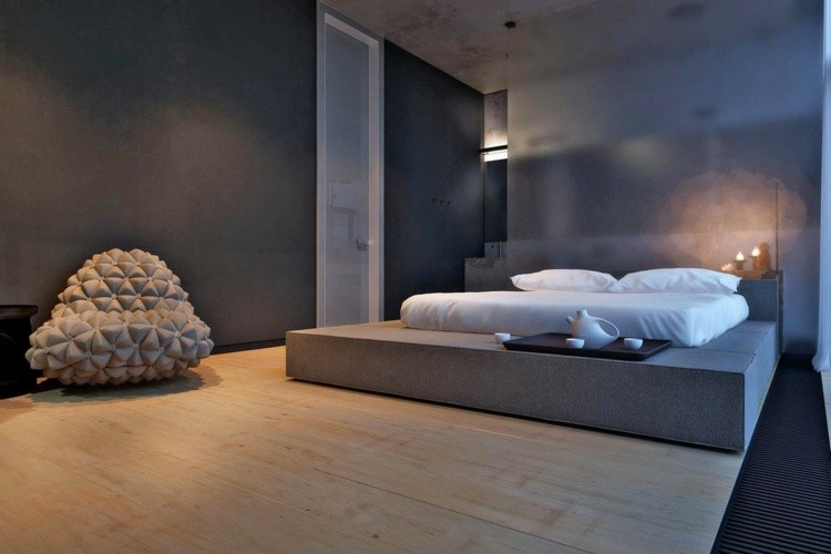 accesorios muebles puff dormitorio minimalaista ideas