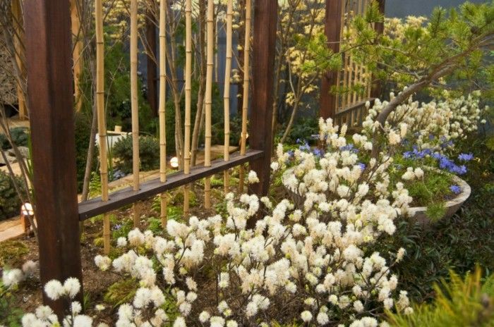adornos jardin bambu pared ideas
