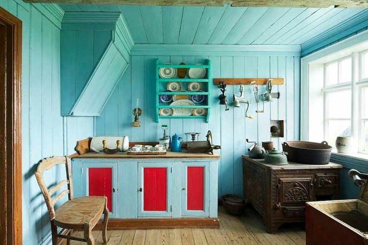 atractiva cocina diseños elegante azules decorado
