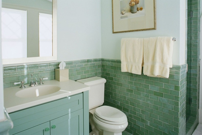 azulejos cuarto baño color aguamarina