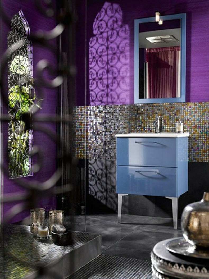 baños de color restilo moderno color purpura