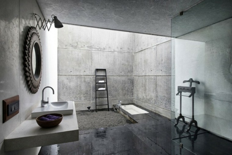 baño moderno todo cemento armado 