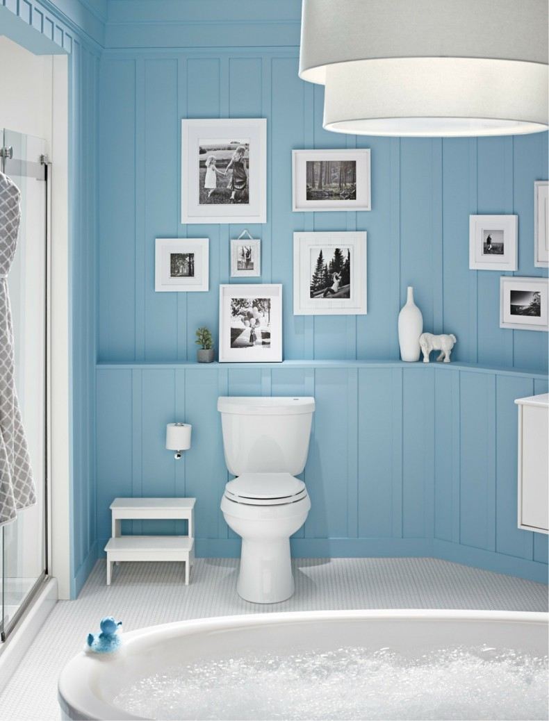 baño retro color azul