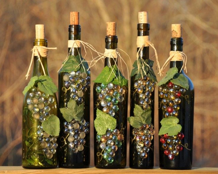 bonita decoración botellas vino