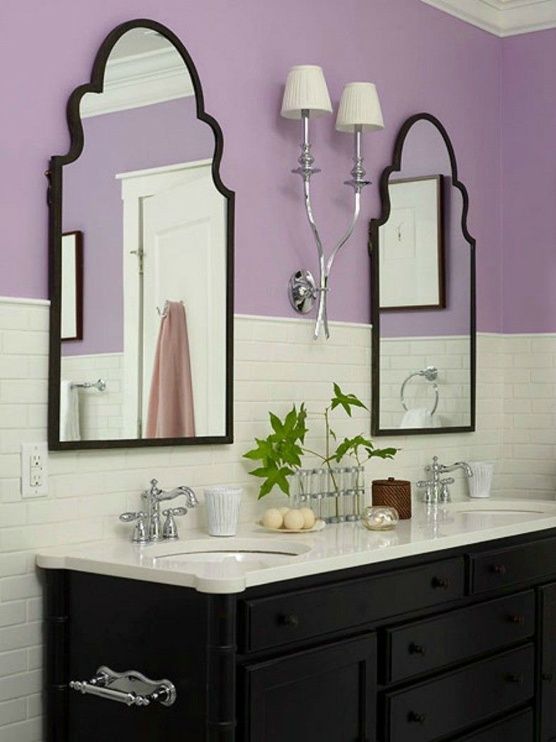 bonito baño pared lila
