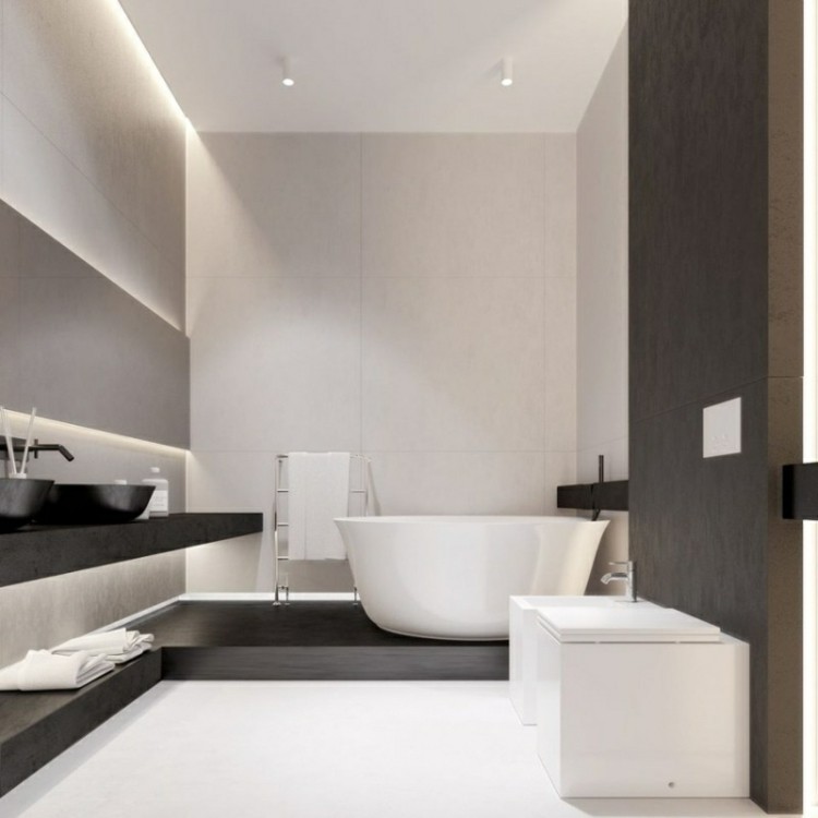 cuarto de baño moderno con iluminación Led bonito diseño cuarto baño moderno