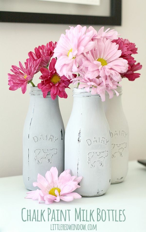 botellas vidrio pintadas jarrones