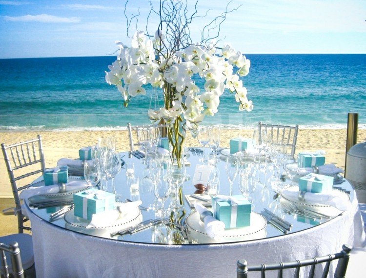 centro de mesa decoracion playa flores